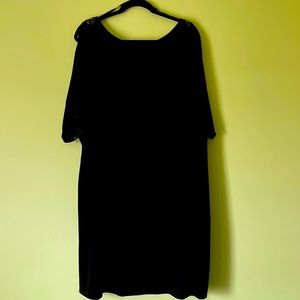 S.L.Fashions S22 Little Black Dess LBD beading on Shoulder slits NWorn OP $79